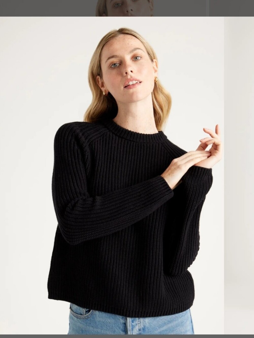 EUC QUINCE cotton fisherman sweater - Picture 9 of 9